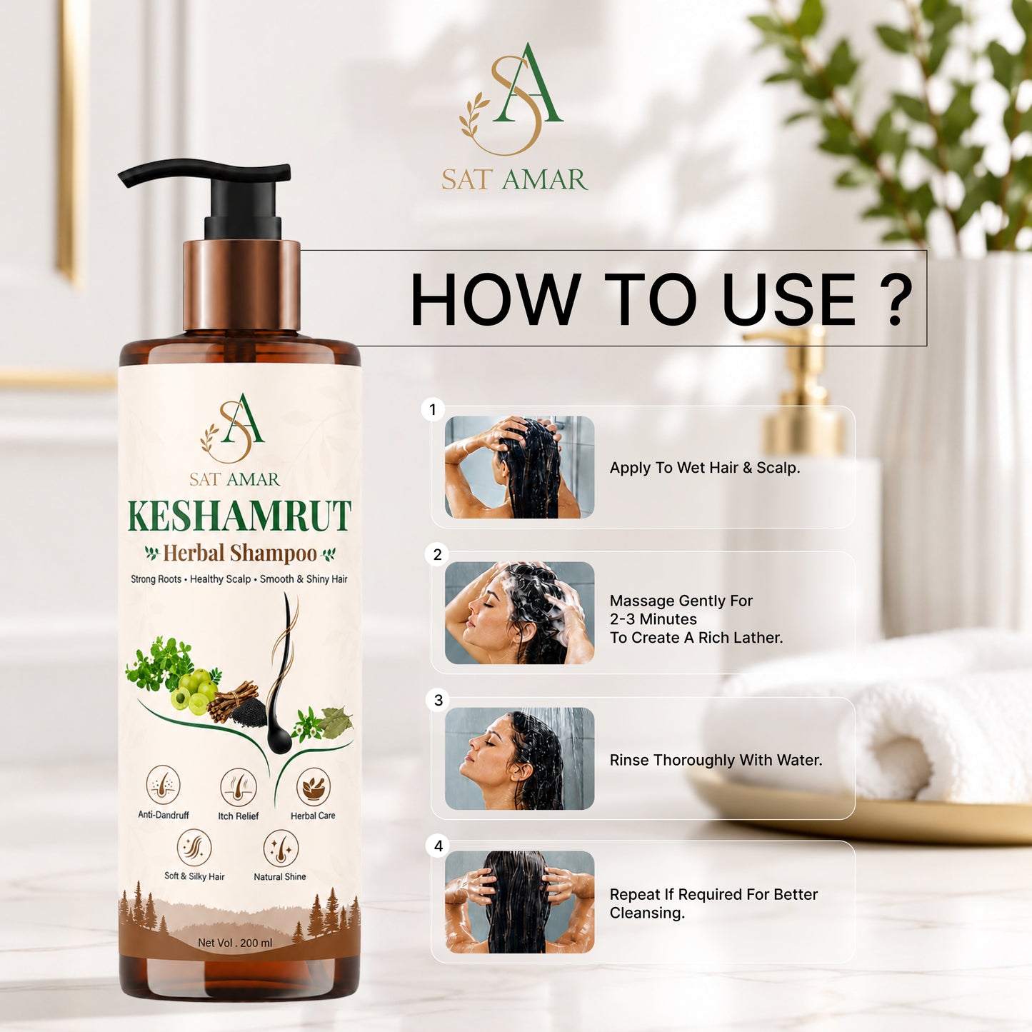 Sat Amar KeshAmrut Herbal Shampoo